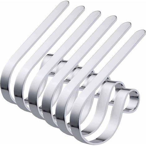 6 Pieces Metal Christmas Stocking Holders Non-Slip Safety Christmas Stocking Holders Christmas Fireplace Hooks for Christmas Decoration