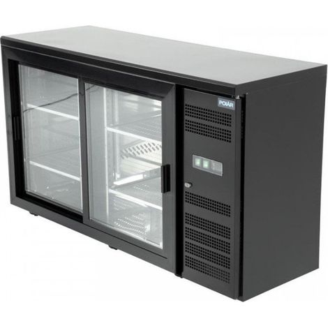 Arrière-bar 2 portes coulissantes vitrées 350 Litres noir, 320 W, 220 V - MONO