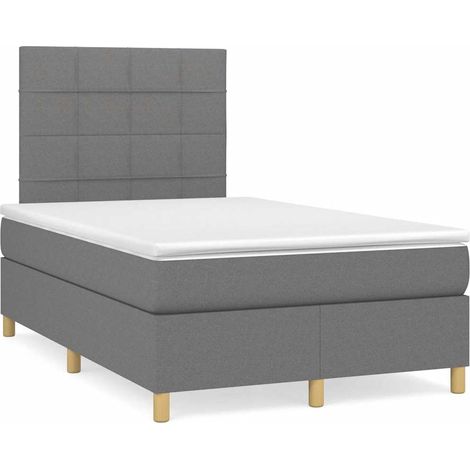 Boxspringbett mit Matratze & LED Dunkelgrau 120x190 cm Stoff (1/5)