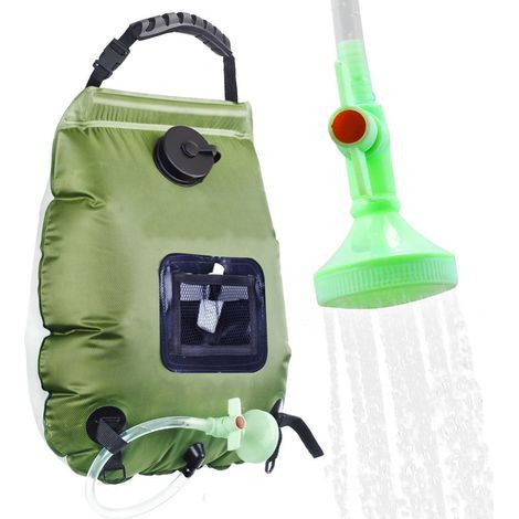 Sac de douche solaire de 20 L, vert militaire, capacité 5 gallons, pour camping et activités en plein air deng ALOVEZ (1/3)