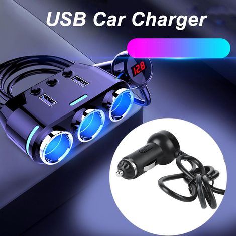 Zigarettenanzünderadapter DC 12V auf 24V, robust und langlebig, 3-fach Zigarettenanzünder-Splitter für Auto (1/5)
