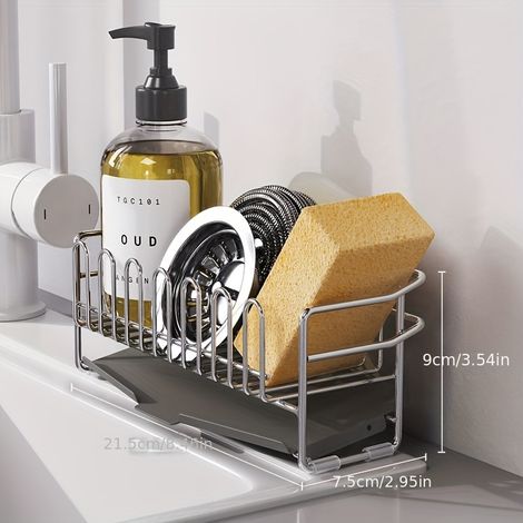 Égouttoir à vaisselle en acier inoxydable pour ranger les torchons, plan de travail de cuisine, rangement à bords étroits (1/5)