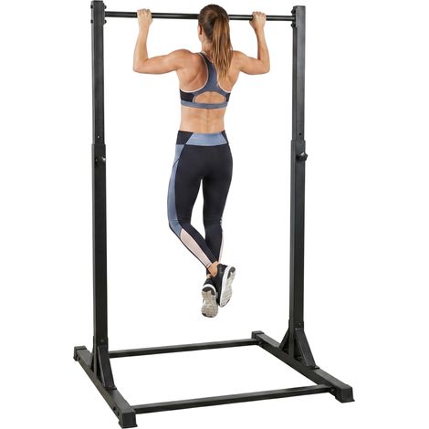 Station de musculation et barre de traction - SPORTNOW - hauteur réglable 8 niveaux - acier - charge max. 200 kg - noir (1/5)
