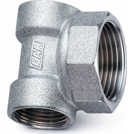 Raccord d’éxtremité chromé pour collecteurs avec connexion radiale double FAR 4060  3/8" - 1/2" - 3/4"