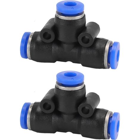 Connecteur pneumatique 2PCS coude/droit/type Y/T-Type/Réducteur de tube d'air pour la connexion rapide tuyauterie d'air, outils pneumatiques (réduction du raccord 10 mm à 8 mm) - T-Type Fitting 4mm (1/5)