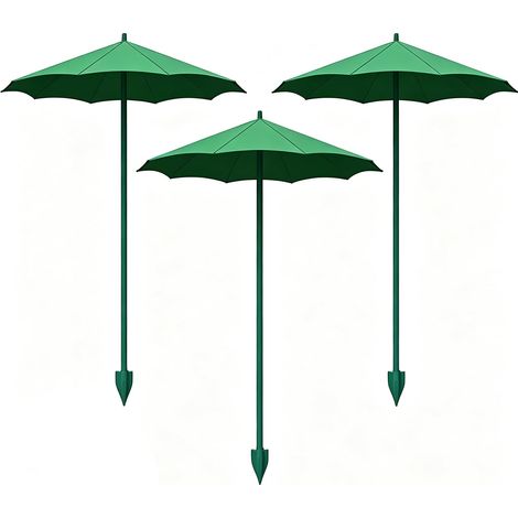Juego de 3 mini sombrillas de jardín (44 cm) con protección UV verde, ideales para plántulas, flores y hortalizas. Estacas de fibra de vidrio resistentes a la intemperie. Perfectas para balcones y pat (1/5)