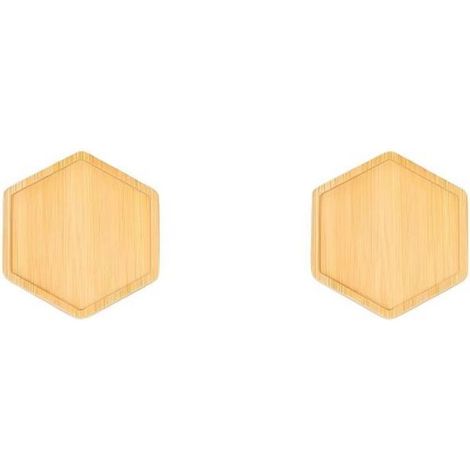 2 posavasos, 12 x 10,5 x 1 cm, Posavasos de madera, Alfombrillas resistentes al calor, Posavasos para macetas, Bandejas, Bandejas de cocina (1/5)