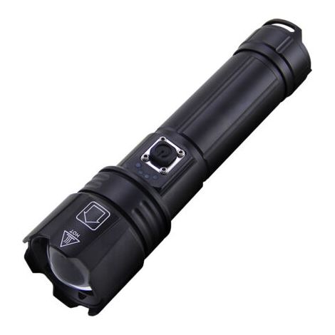 Torche LED superbrillante, zoomable, impermeable y recargable con 5 modos para camping, caza, policía y militar (1/5)