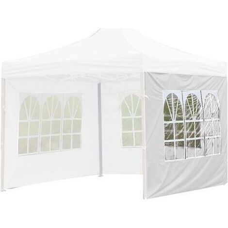 Tente imperméable avec 1 panneau latéral, paroi latérale de 0,15 mm d'épaisseur, 2 couleurs, 12 tailles (couleur : blanc, taille : 3 x 2 m) (1/4)
