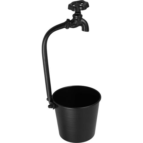 Retro Eisen Blumentopf mit Wasserhahn Rustikaler Gartendeko