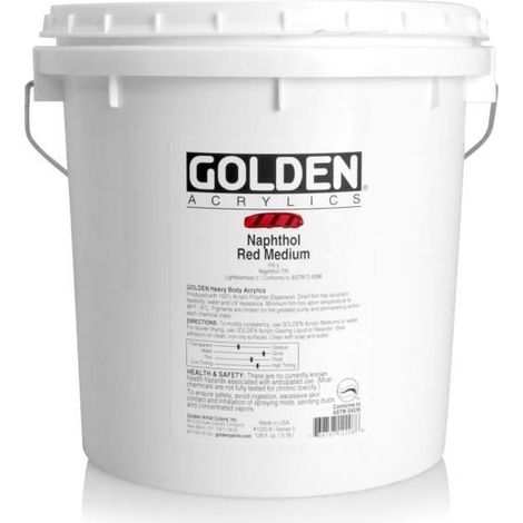 Peinture Acrylique - GOLDEN - Rouge Naphthol Moyen S5 - 3,78 L - Mixte - Expédition de France