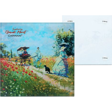 Carmani, posavasos de cristal de 11,5 x 11,5 cm inspirado en una pintura de C. Monet (1/2)