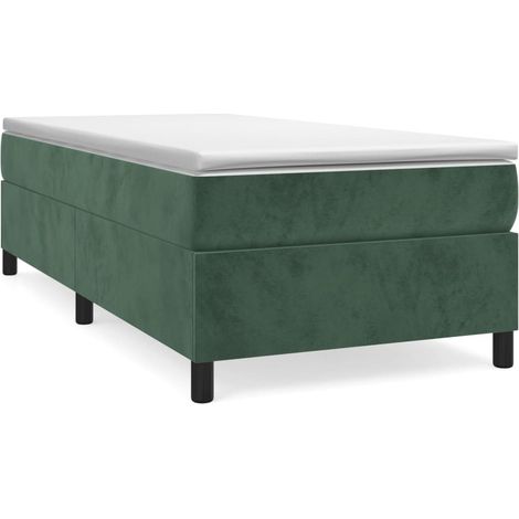 Lit simple,Lit adulte,Sommier à lattes de lit avec matelas Vert foncé 90x200 cm CFW1386530 (1/5)