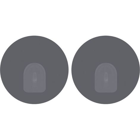 Lot de 2 crochets rond muraux repositionnables Gris MSV