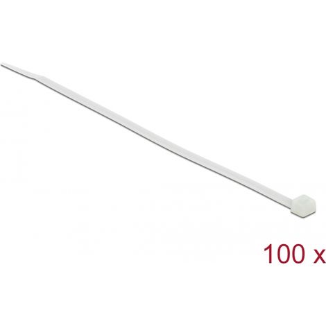 Delock Bridas transparentes LA 200 x AN 3,6 mm, 100 piezas