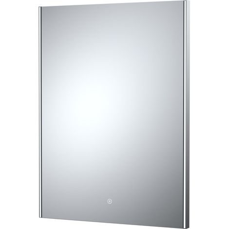 Rectangular LED Ambient Illuminated Touch Sensor Mirror with Demister, 800mm x 600mm - Chrome (1/2)