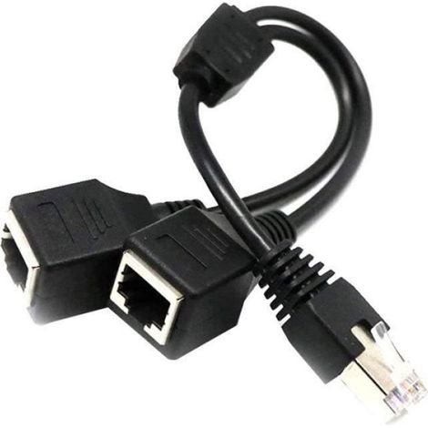 Câble RéPartiteur Ethernet RJ45 1 Mâle à 2 Femelle pour Adaptateur de Câble DExtension RéSeau Ethernet LAN Super Cat5, Cat6, (1/4)