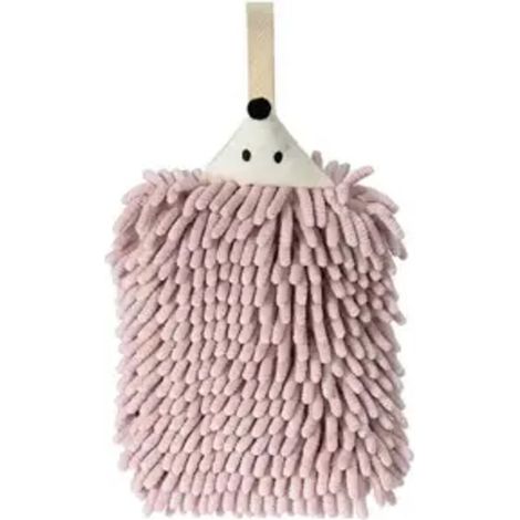 Essuie-mains de cuisine Serviette de salle de bain avec boucle de suspension Serviette en microfibre absorbante douce à séchage rapide Rose (1/5)