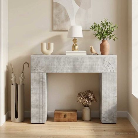vidaXL Tavolino da salotto Grigio Cemento 102 x 35 x 75 cm