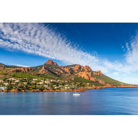 Tableau sur toile Esterel vue de la mer 30x45 cm - Impression sur Toile Murale Décorative - Image imprimée en HD sur Toile - Toile sur Châssis en Bois FSC - Fabriqué en France (1/4)