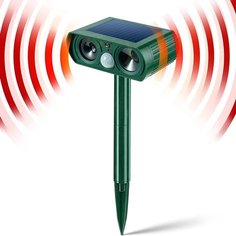 Répulsif solaire ultrasonique pour chats d'extérieur - Sensibilité et fréquence réglables - Protection du jardin (1/5)