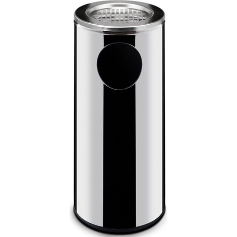 Cendrier en acier intégré à une poubelle 33L - Hendi 691397
