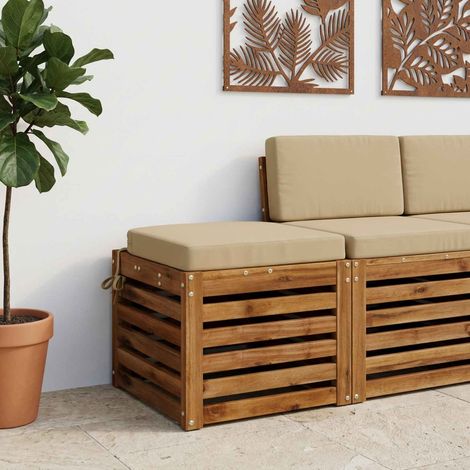 vidaXL 1-Piece Seat Cushion SOEST 100% Polyester Beige 40 x 40 x 7 cm (1/5)