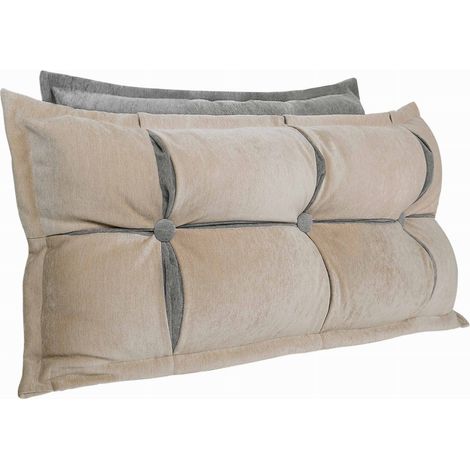 Almohada reposacabezas beige-gris con almacenamiento Almohada reposacabezas beige-gris con almacenamiento 140 cm (1/5)