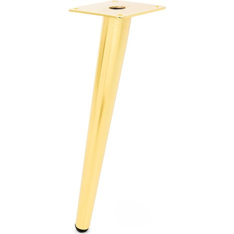 Q&Q pata metal onice h300 oro , La pata metálica Onice es ideal para sofás y muebles, fabricada en metal duradero con un acabado en oro y una altura de 300 m (1/3)