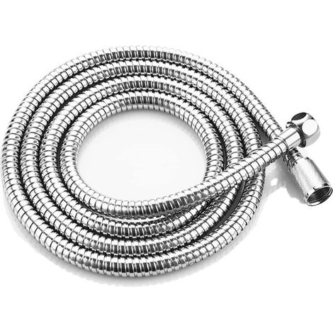 Flexible Douchette,Tuyau de Douche 2m en acier inoxydable, Flexible de Douche Universel,raccord fileté universel(G1/2 pouces)(2m) (1/5)