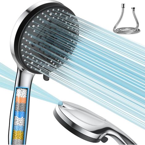 Pommeau de douche avec filtre 10 jets, haute pression, économie d'eau (1/5)