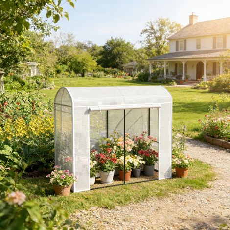 Serre de jardin de taille moyenne et serre à aromates pour plantes - Pour extérieur, idéale pour la culture d'herbes aromatiques, de légumes et de fleurs au jardin