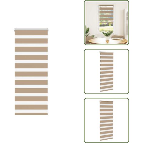 Zebrarollo Sandbraun 55x150 cm Stoffbreite 50,9 cm Polyester - Zebra-Jalousie - Zebra-Jalousien - Zebra-Rollo - Doppelrollo (1/5)