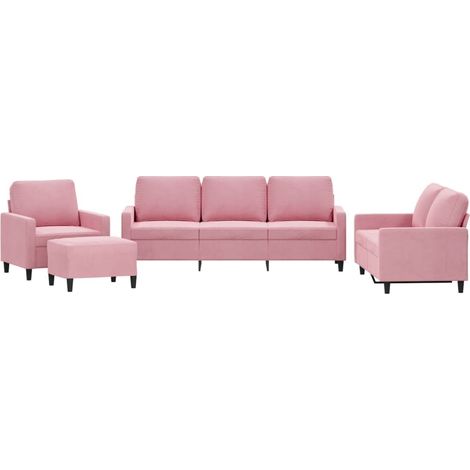 Maison Exclusive - Set di Divani 4 pz con Cuscini rosa in Velluto