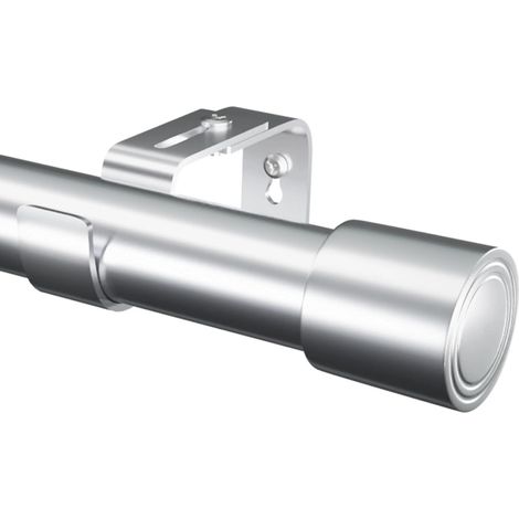 Tringle à Rideaux - 1 Pièce - Acier Inoxydable Argent - Longueur Réglable 68-327cm - Pour Salon Chambre Cuisine (1/5)