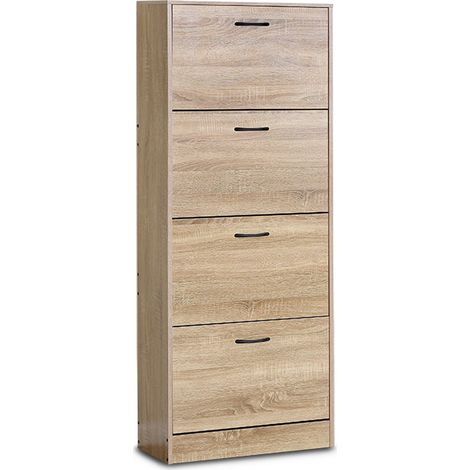 Zapatero Nancy 4 Puertas 150cm, Sonoma (1/3)