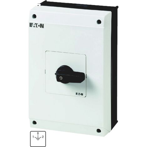 Eaton Commutateur, T5B, 63 A, Montage en saillie, 3 unité(s), Contacts : 6, 60 °, à enclenchement, avec position 0, 1-0-2, Numéro de design 8212, 207223