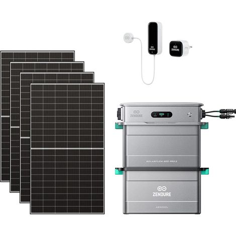 Zendure SolarFlow 800 Pro 2 – Balkonkraftwerk mit Speicher, 2640W Solar-Eingang, 1000W AC-Laden, 800W Ausgang, KI-Energiemanagement, mit AB2000L, mit Smart Meter D0, 4x500W Solarpanel (1/5)