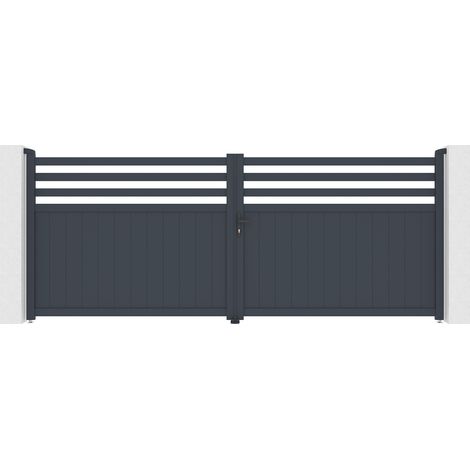 Puerta batiente de aluminio 4m NEVIS 400 x 160 cm (1/4)