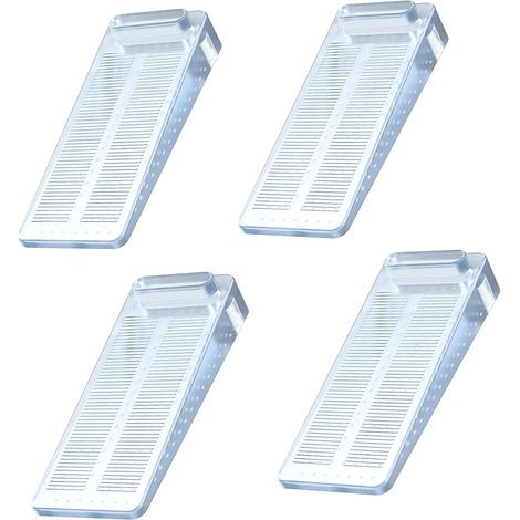 Topes de puerta, 4 cuñas antideslizantes para suelo con altura ajustable. Estas cuñas se pueden usar en diversas superficies como baldosas, hormigón, cemento, moqueta, suelos laminados, etc. Transpare (1/5)