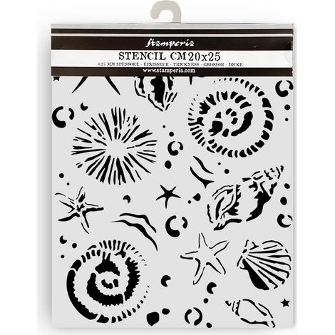 Thick Stencils for Scrapbooks, Albums, Cards, Bullet Journalling, Flexible Material, Easy to Clean, for Hobbies, Crafts and Gifting (Silent Sea, Starfish) (1/3)