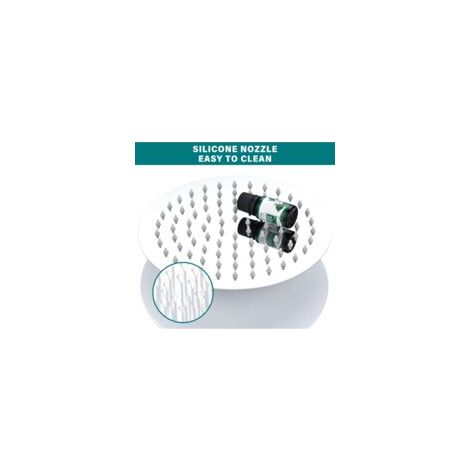 Runde Regenduschbrause, Anti-Kalk-Duschbrause, Edelstahl-Duschbrause, Wassersparende Duschbrause, 8-Zoll-Duschbrause – Crezuo