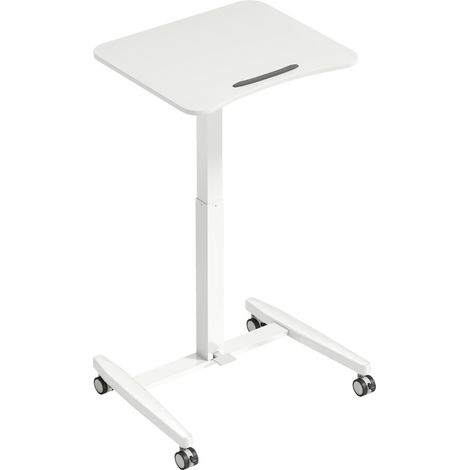 CHICFURN Scrivania sit-stand 60,5 x 52 x 75-114 cm bianca, inclinabile, con ruote (1/5)