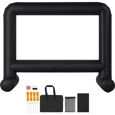 Écran de projection gonflable 15 pieds, format 16:9, toile 600D lavable, double face pour cinéma extérieur et jardin (1/5)
