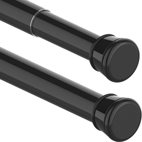 Tringle télescopique 3 m à clipser Sans perçage Extra longue Pour salle de bain, chambre à coucher Noir (190-360CM, Φ32 mm) (1/5)