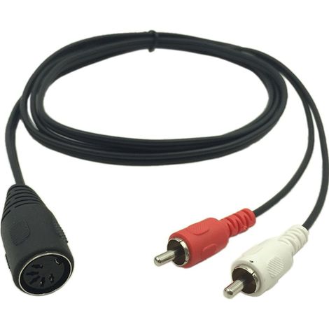 Câble DIN 5 broches vers RCA, 5 broches DIN mâle vers 2 RCA mâles phono, câble audio RCA 1,5 m pour systèmes stéréo Naim Olufsen Bang Quad stéréo lecteur CD VCR DVD (1/2)