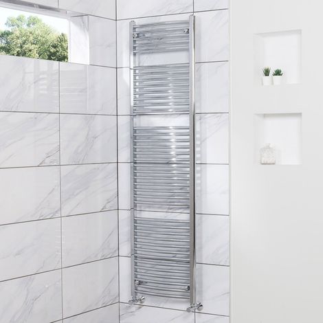 Curved Heated Towel Rail Radiator Bathroom Central Heating Ladder Warmer Rad 1800x500mm Chrome (1/5)
