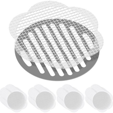 40PC Filtre Cheveux Douche et Baignoire, Attrape-Cheveux jetables pour Douche, Protecteur Grille évacuation, Filtre evier Cuisine pour Baignoire (1/5)