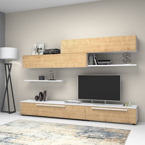 Parete attrezzata Kombat 260 colore rovere bianco (1/4)