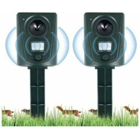 2 Répulsif À Ultrasons Pour Chats - Détecteur De Mouvement PIR - Portée 30 M - Étanche - Pour Jardin Et Extérieur - Fonctionne Sur 3 Piles AA (1/3)